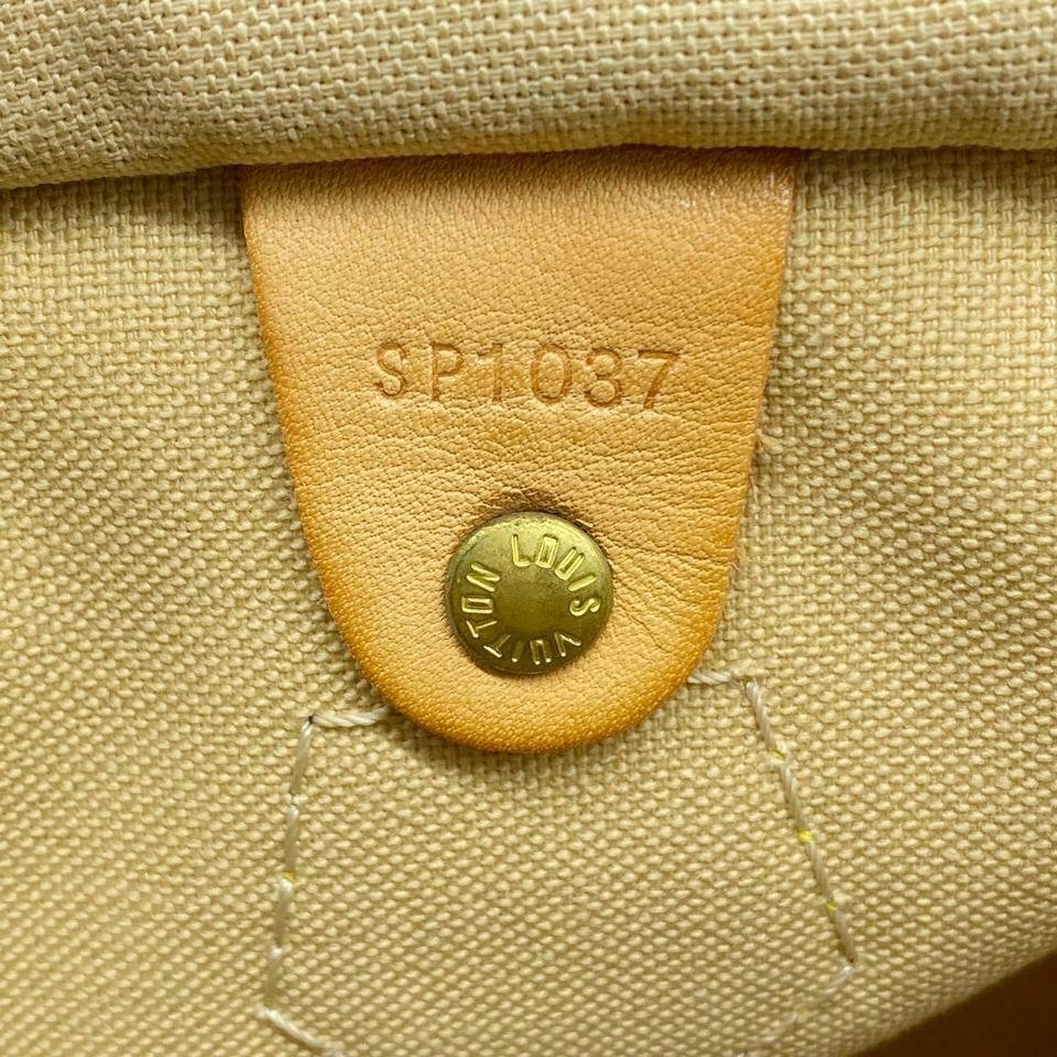 Louis Vuitton Speedy 30 White Damier Azur Canvas Satchel