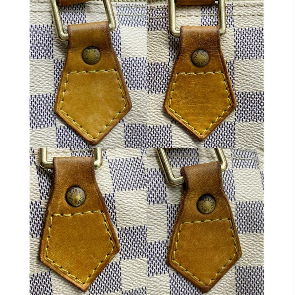 Louis Vuitton Speedy 30 White Damier Azur Canvas Satchel