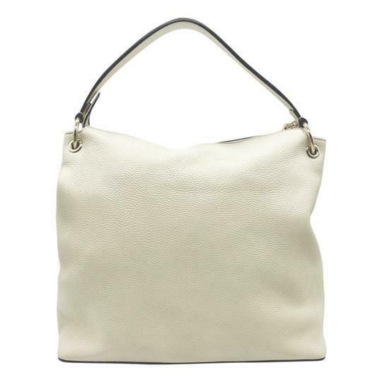 Gucci Top Handle Bag Soho Hobo Convertible Large White Leather Tote