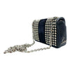 Christian Louboutin Crossbody Sweet Charity Studded and Suede Chain Black Leather Shoulder Bag