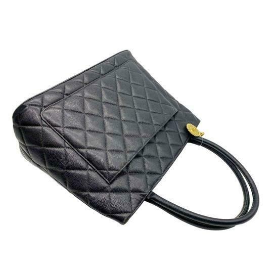 Chanel Medallion Caviar Black Leather Tote