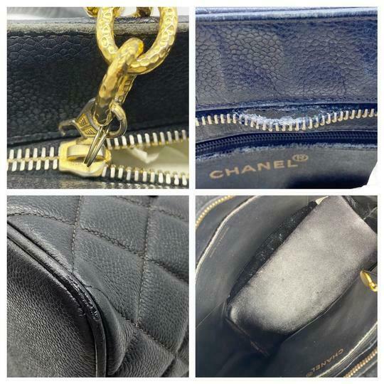 Chanel Medallion Caviar Black Leather Tote