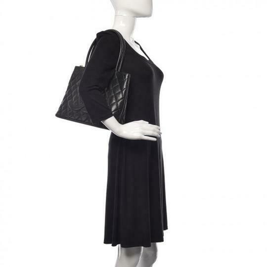 Chanel Medallion Caviar Black Leather Tote