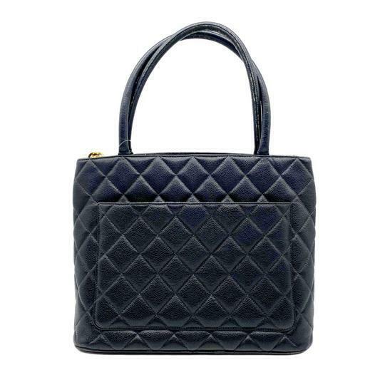 Chanel Medallion Caviar Black Leather Tote