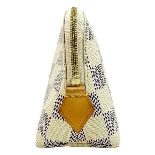 Louis Vuitton Pochette Cosmetic Azur Damie White Canvas Clutch