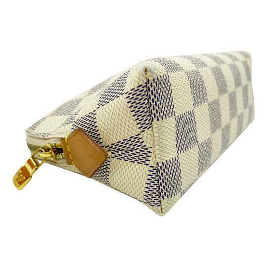 Louis Vuitton Pochette Cosmetic Azur Damie White Canvas Clutch