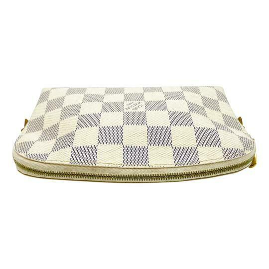 Louis Vuitton Pochette Cosmetic Azur Damie White Canvas Clutch
