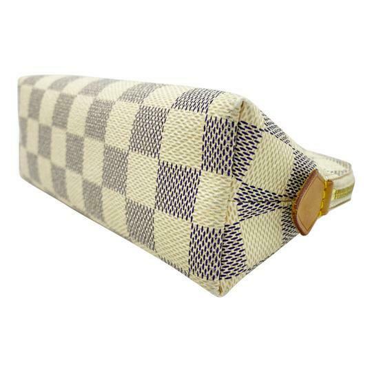 Louis Vuitton Pochette Cosmetic Azur Damie White Canvas Clutch