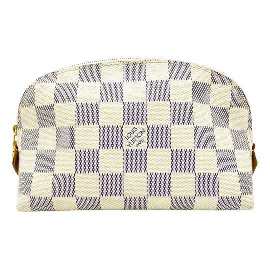 Louis Vuitton Pochette Cosmetic Azur Damie White Canvas Clutch