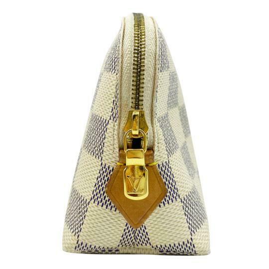 Louis Vuitton Pochette Cosmetic Azur Damie White Canvas Clutch