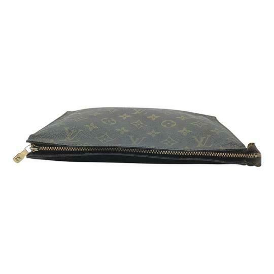 Louis Vuitton Poche Monogram Toilette 26 Travel Brown Canvas Clutch