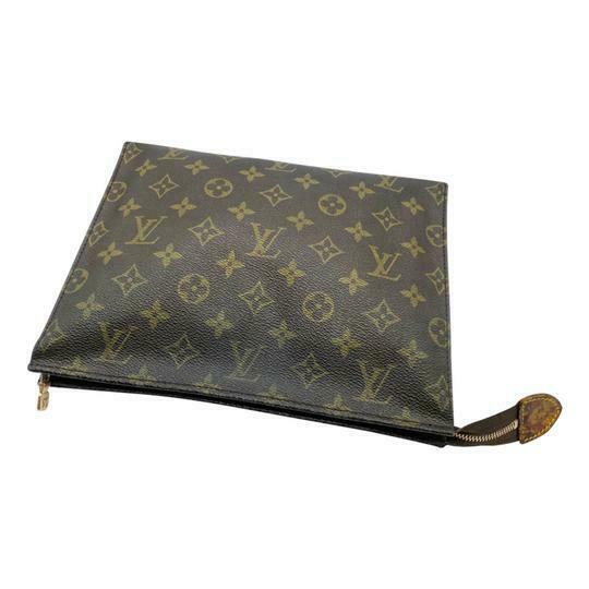 Louis Vuitton Poche Monogram Toilette 26 Travel Brown Canvas Clutch