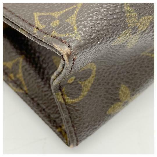 Louis Vuitton Poche Monogram Toilette 26 Travel Brown Canvas Clutch