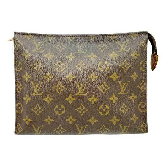 Louis Vuitton Poche Monogram Toilette 26 Travel Brown Canvas Clutch