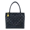 Chanel Caviar Medallion Quilted Black Leather Tote