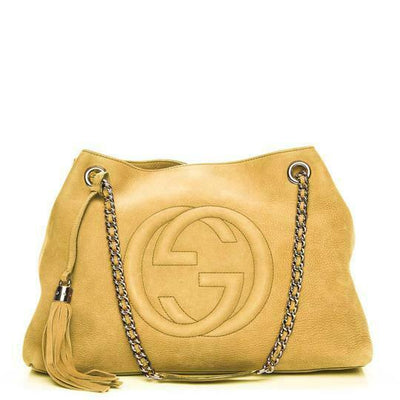 Gucci Soho Interlocking G Light Nubuck Brown Leather Shoulder Bag