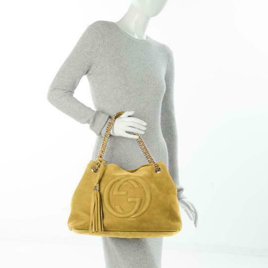 Gucci Soho Interlocking G Light Nubuck Brown Leather Shoulder Bag