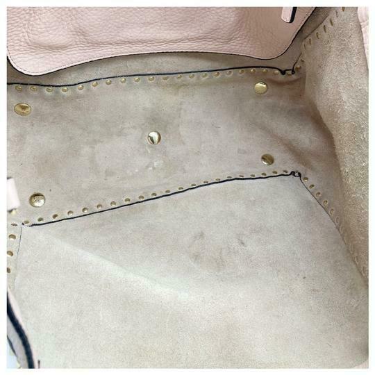 Valentino Medium Grained Rockstud Tote Pink Leather Shoulder Bag