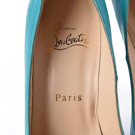 Christian Louboutin Blue Calfskin Fifi 100 Turquoise Pumps