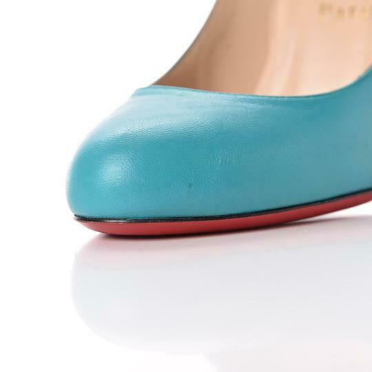 Christian Louboutin Blue Calfskin Fifi 100 Turquoise Pumps