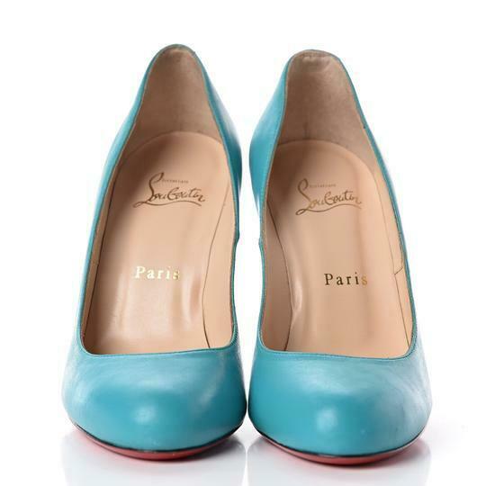 Christian Louboutin Blue Calfskin Fifi 100 Turquoise Pumps