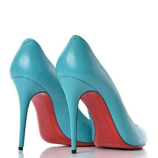 Christian Louboutin Blue Calfskin Fifi 100 Turquoise Pumps