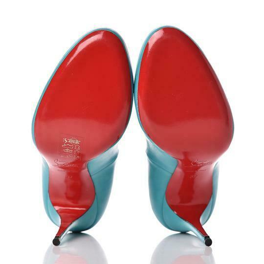 Christian Louboutin Blue Calfskin Fifi 100 Turquoise Pumps