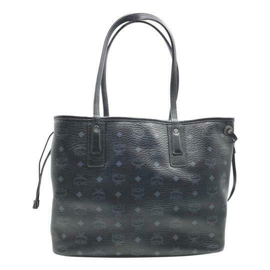 MCM Medium Reversible Black Coated Canvas Tote