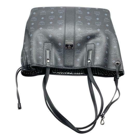 MCM Medium Reversible Black Coated Canvas Tote