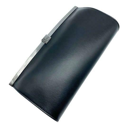 Christian Louboutin Clutch Palmette Calfskin Frame Black Leather Shoulder Bag