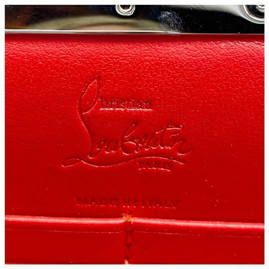 Christian Louboutin Clutch Palmette Calfskin Frame Black Leather Shoulder Bag