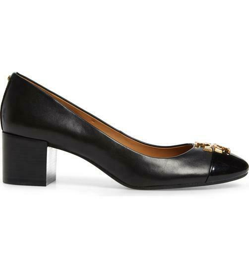 Tory Burch Black Everly Cap Toe Pumps