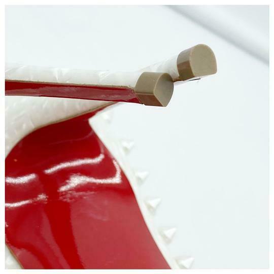 Christian Louboutin White 'follies' Spike Pointy Toe Pumps 38.5