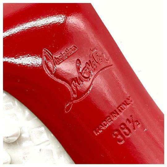 Christian Louboutin White 'follies' Spike Pointy Toe Pumps 38.5