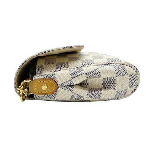 Louis Vuitton Crossbody Favorite Mm White Damier Azur Canvas Shoulder Bag