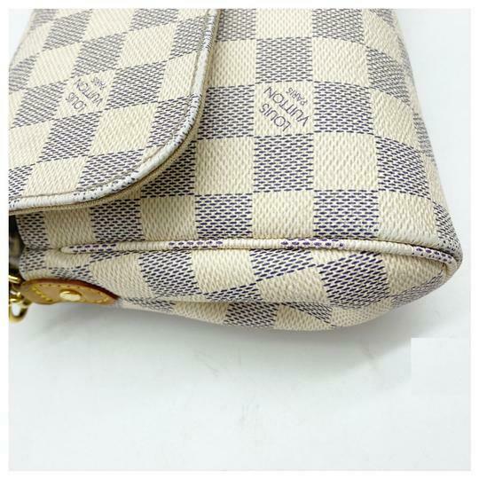 Louis Vuitton Crossbody Favorite Mm White Damier Azur Canvas Shoulder Bag