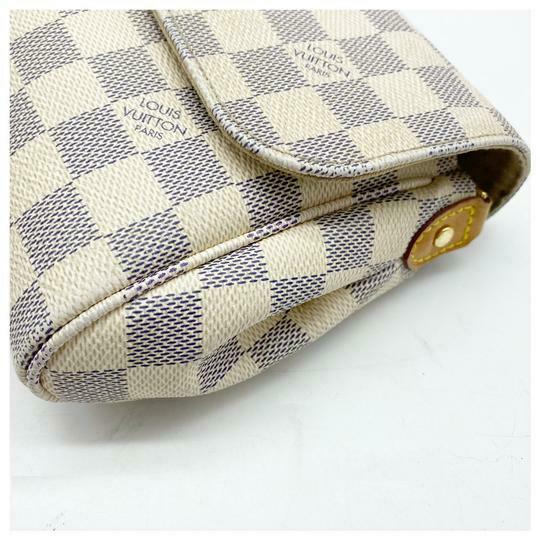 Louis Vuitton Crossbody Favorite Mm White Damier Azur Canvas Shoulder Bag