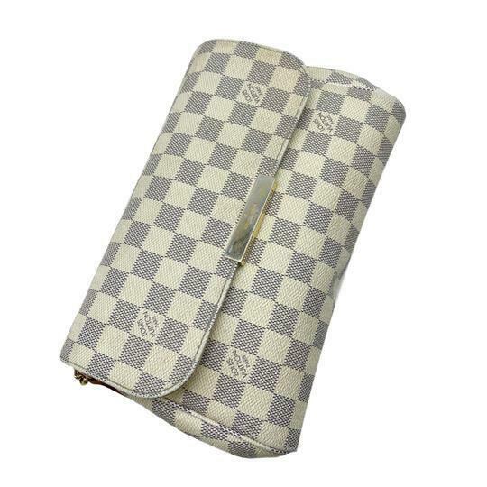 Louis Vuitton Crossbody Favorite Mm White Damier Azur Canvas Shoulder Bag