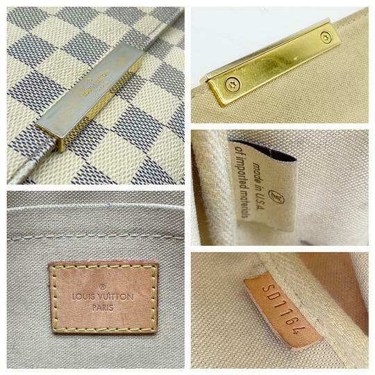 Louis Vuitton Crossbody Favorite Mm White Damier Azur Canvas Shoulder Bag