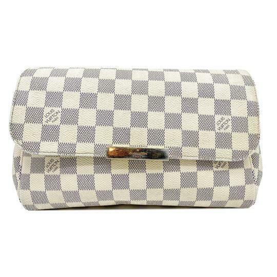 Louis Vuitton Crossbody Favorite Mm White Damier Azur Canvas Shoulder Bag
