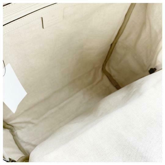 Gucci Logo Print White Leather Backpack