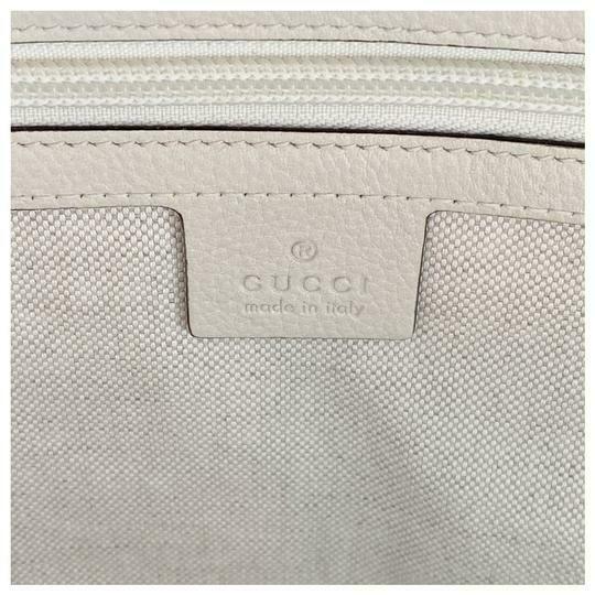 Gucci Logo Print White Leather Backpack