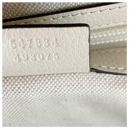 Gucci Logo Print White Leather Backpack