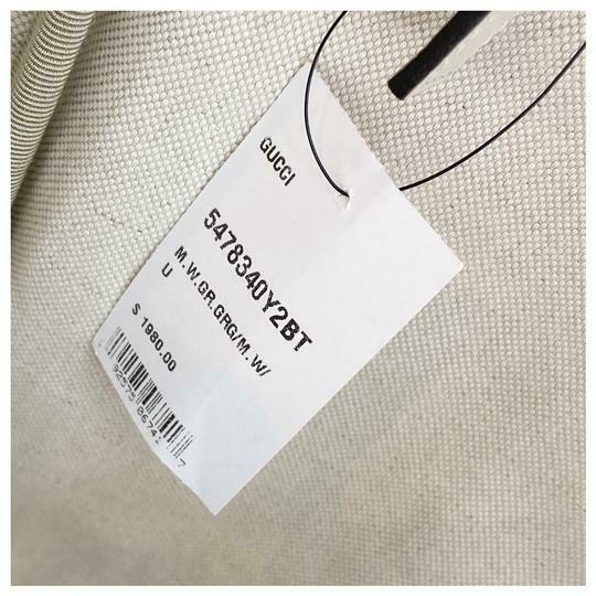 Gucci Logo Print White Leather Backpack