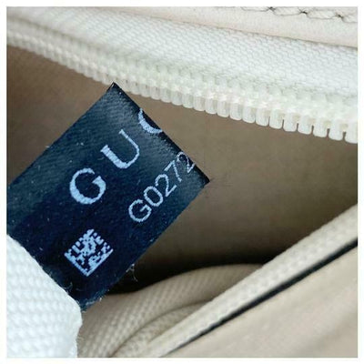 Gucci Logo Print White Leather Backpack