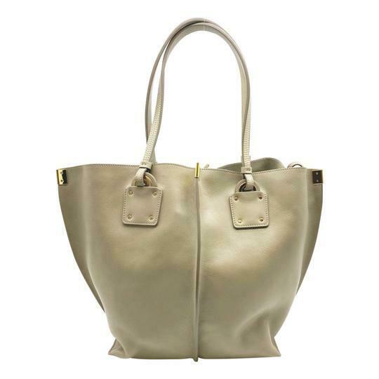 Chloé Vick Grey Beige Leather Tote