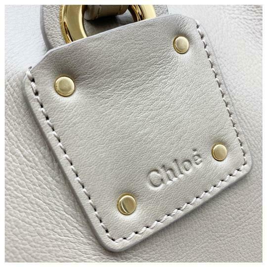 Chloé Vick Grey Beige Leather Tote