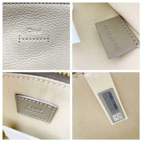 Chloé Vick Grey Beige Leather Tote