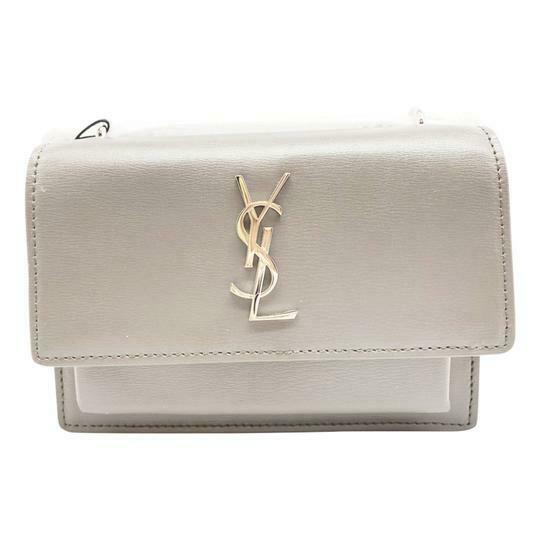 Saint Laurent Monogram Sunset Chain Wallet Calfskin Earth Grey