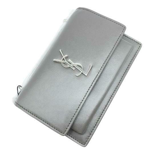 Saint Laurent Monogram Sunset Chain Wallet Calfskin Earth Grey Leather Shoulder Bag